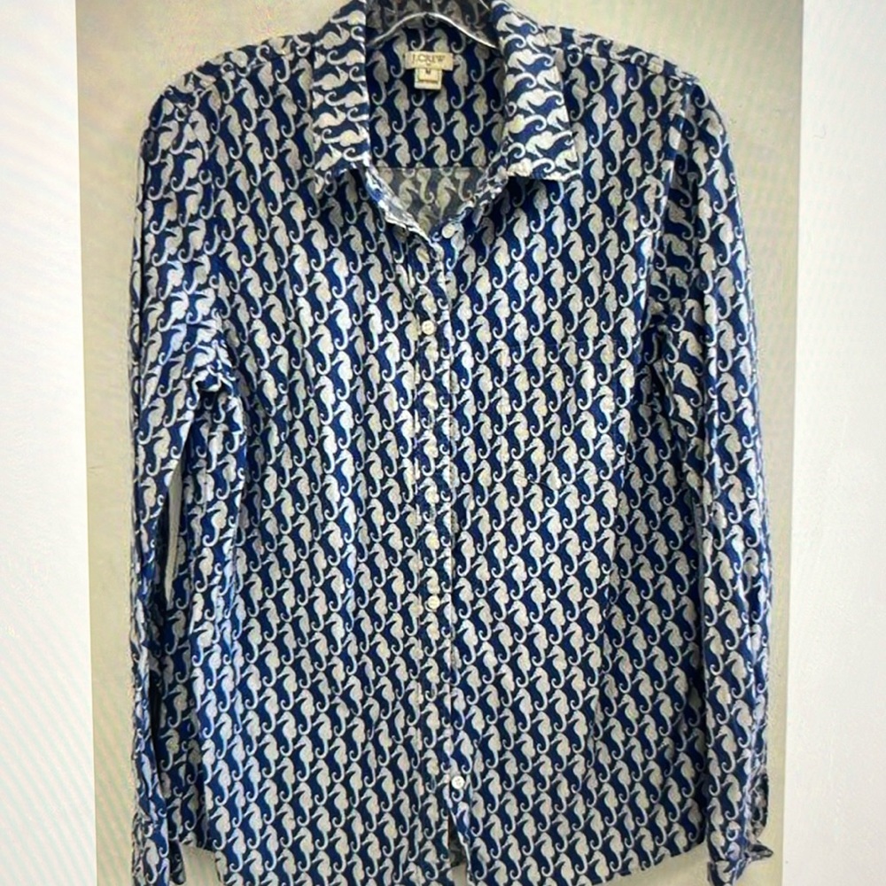 Medium J. Crew seahorse button up - Picture 1 of 4